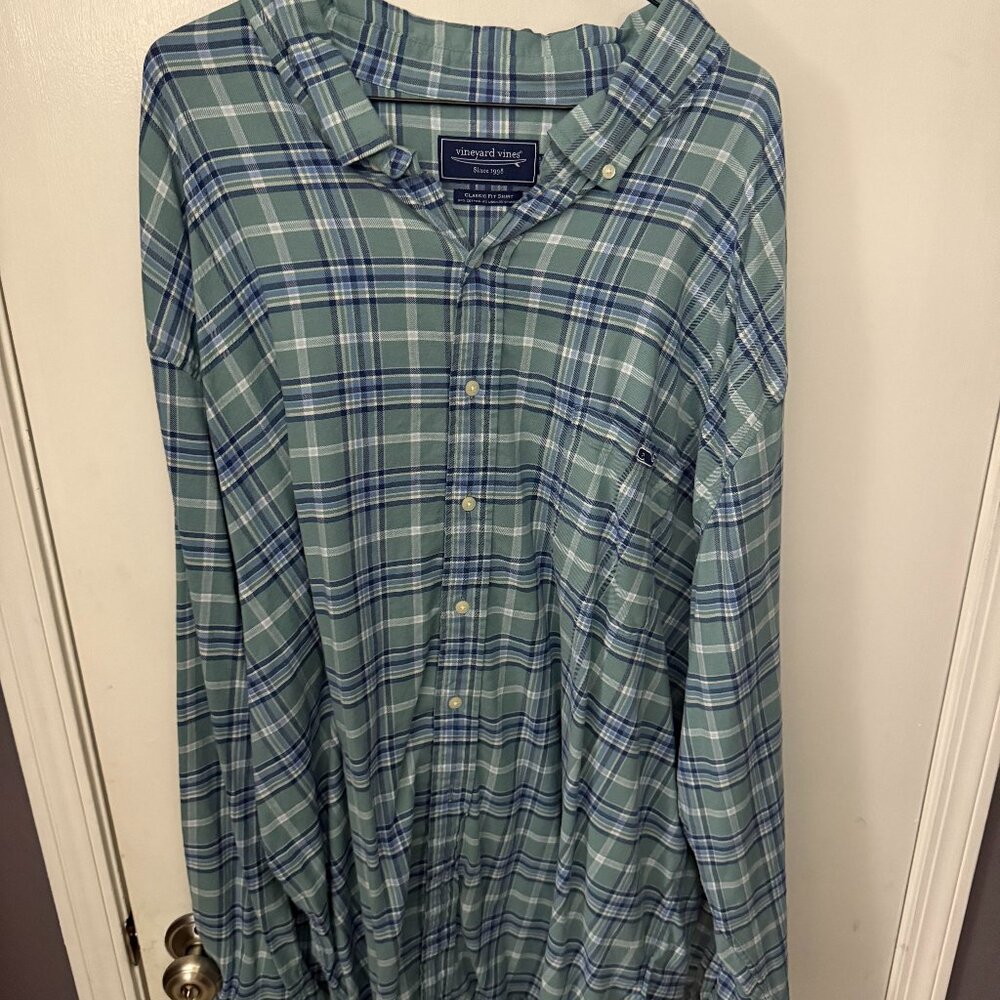 4XLT - Vineyard Vines - Green Plaid button down